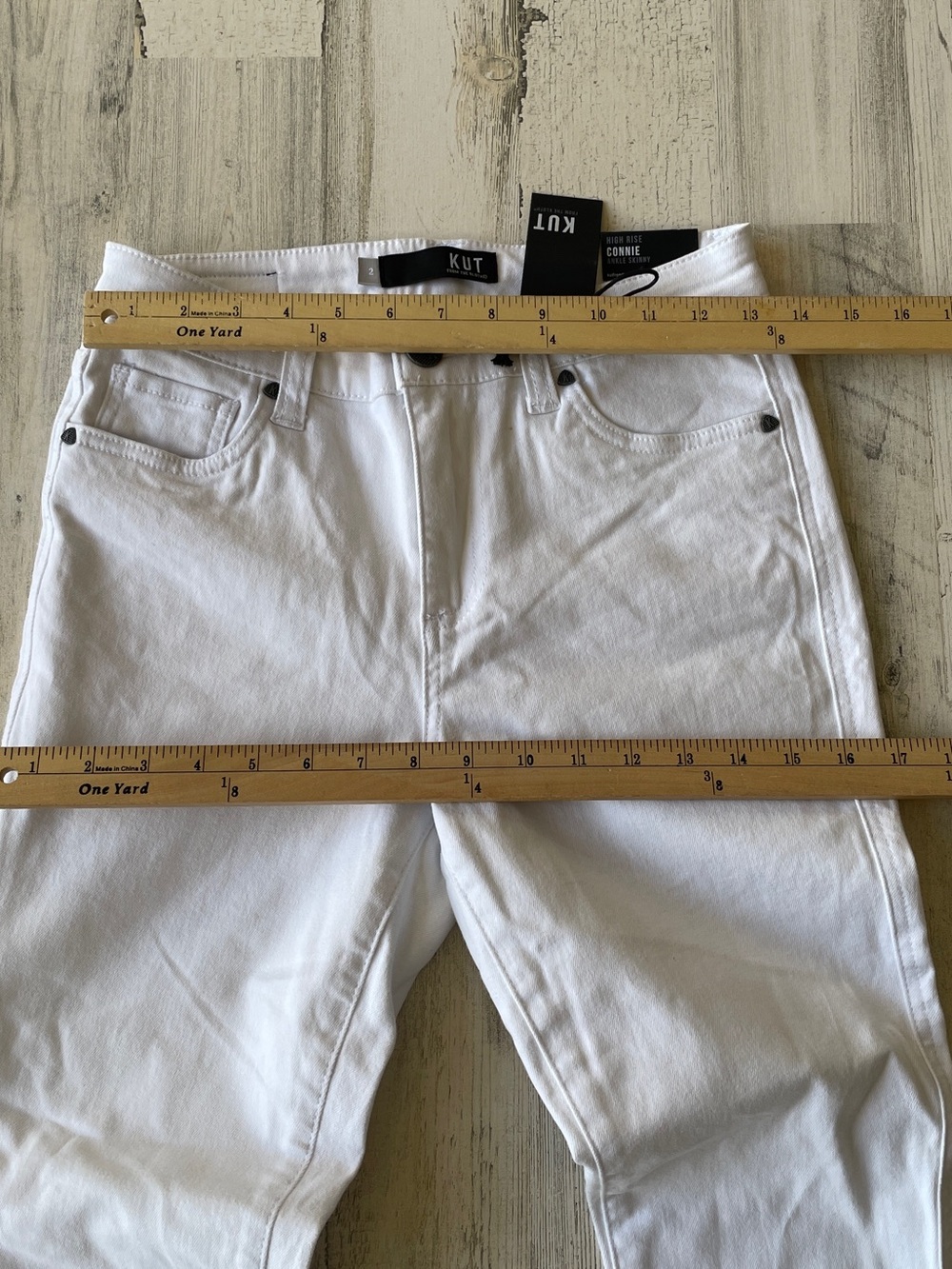 Kut from the Kloth Connie High Rise Ankle Skinny Jeans White NWT SZ 2 - Picture 8 of 13